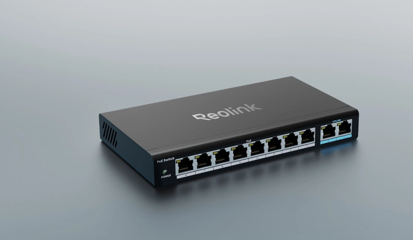 Reolink Netzwerk-Switch – 8×100 Mbit/s, 2×GbE, PoE 8×30 W, 120 W