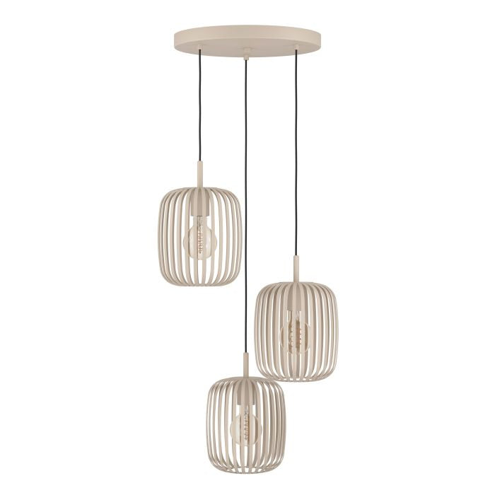 EGLO Deckenleuchte ROMAZZINA – Ø 46 × 110 cm, 120 W, 3-flammig, exkl. Leuchtmittel (E27), beige