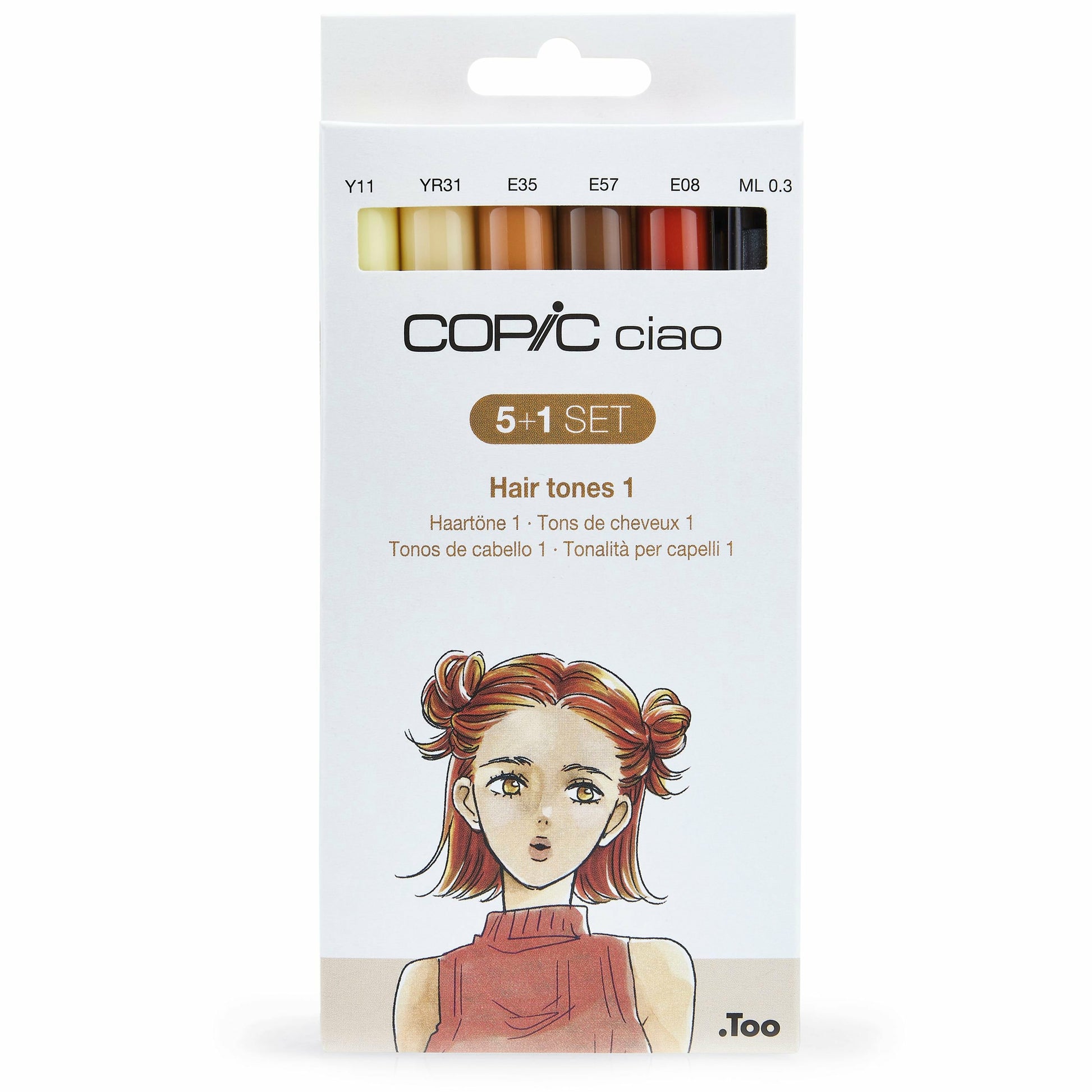 Copic Ciao Brush Pen – Doppelspitze, Keil- und Pinselspitze, alkoholbasiert, 6er Set