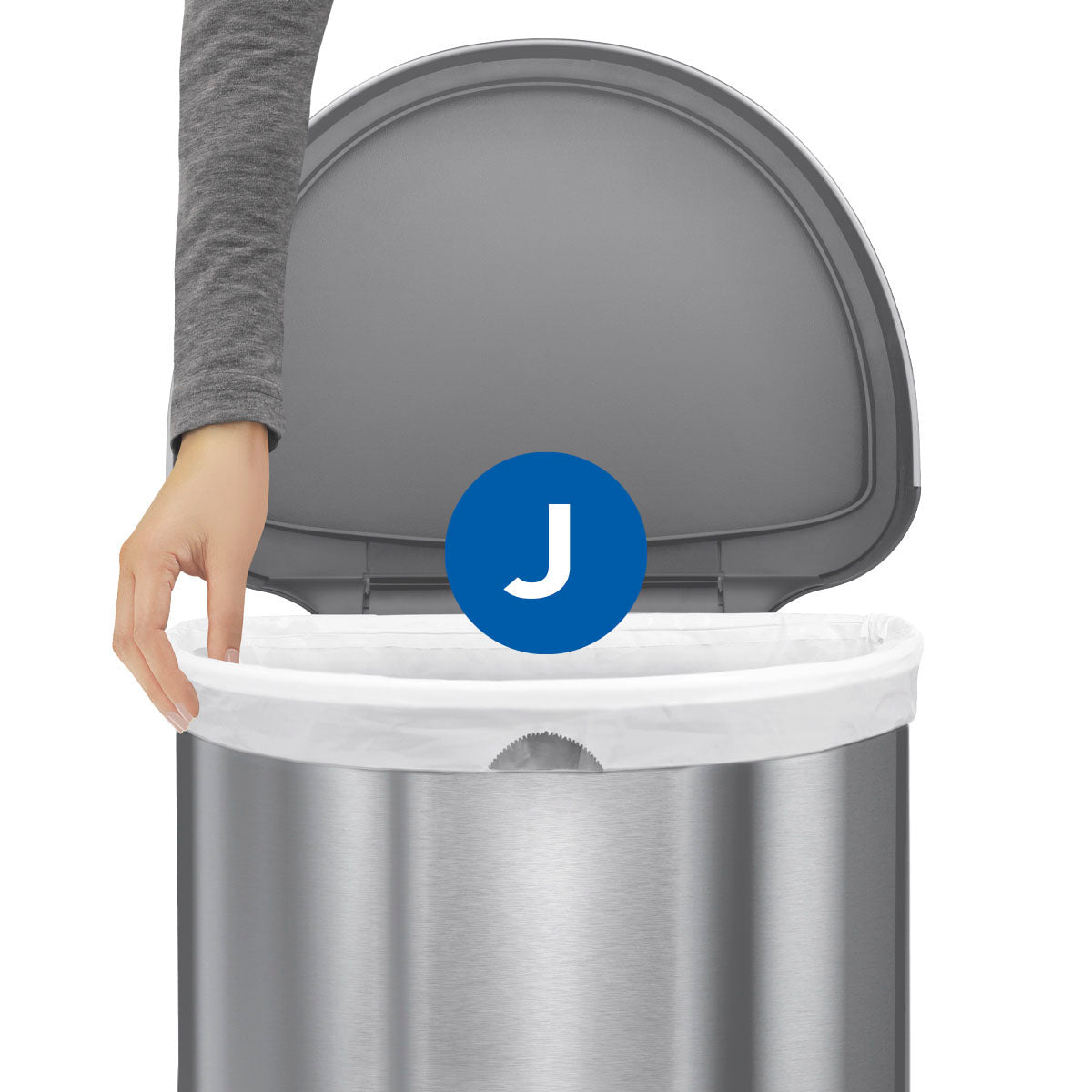 simplehuman Kehrichtsack für Code J – 45 l, mit Zugband, PE, weiss, 759 × 533 mm, 100 Stk