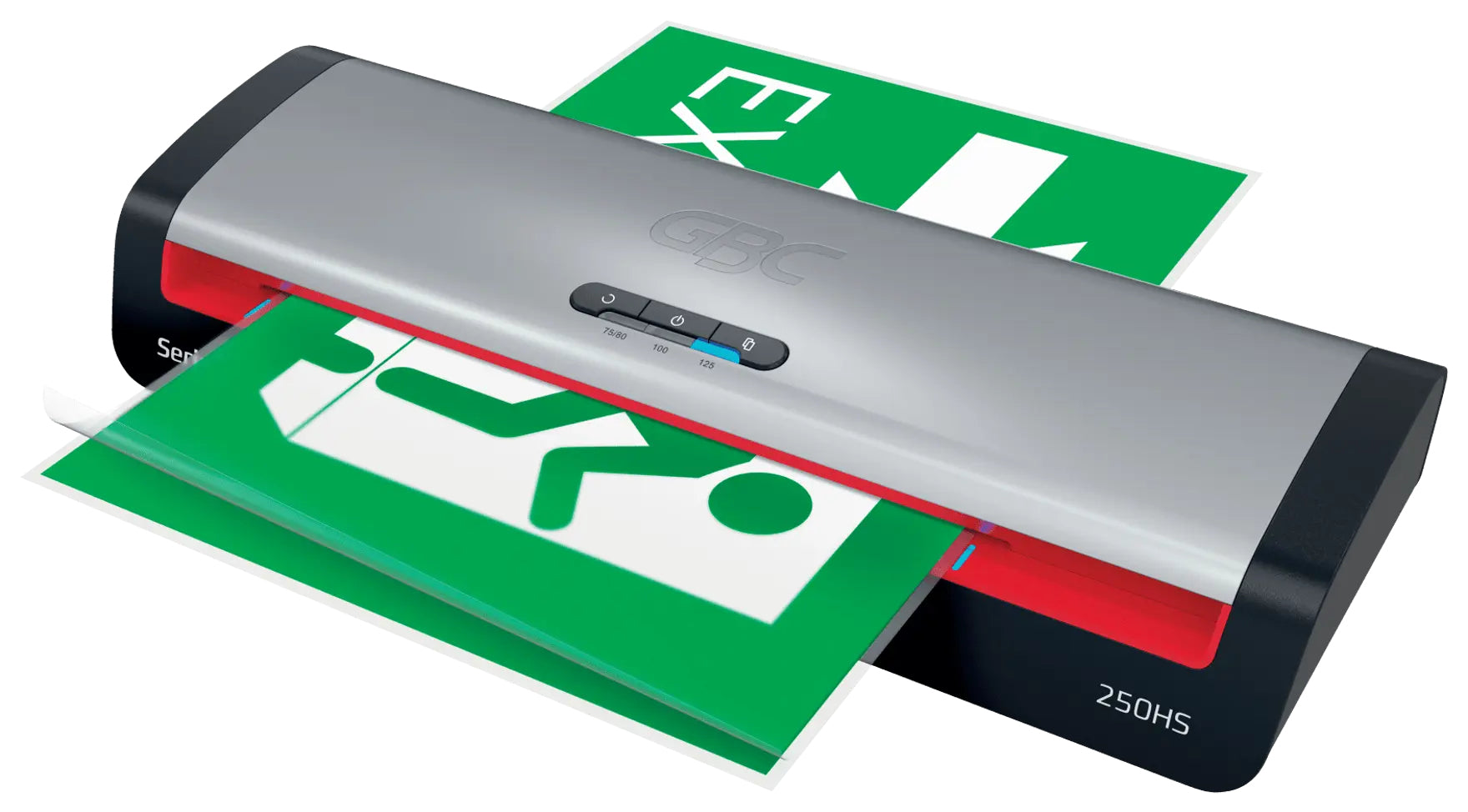 GBC 250HS Laminiergerät A3 – 2-Rollen, 75–125 µm, Aufheizzeit 1 Min., 500 mm/min, Silber