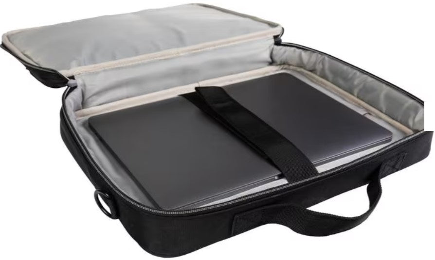 ONIT Clamshell Notebook-Tasche bis 15,6" – 600D rPET, mit Trolley-Band – Schwarz