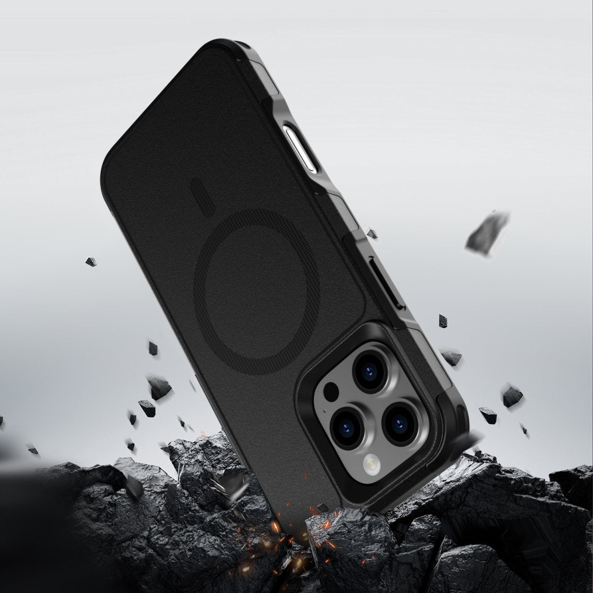 4smarts Defend – Backcover – für Apple iPhone 16 Pro Max – MagSafe, PC+TPU, schwarz, bis 1,2 m sturzsicher