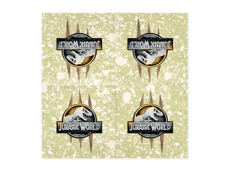 PartyDeco Jurassic World Servietten – mehrfarbig – 33 × 33 cm, 2-lagig – 20 Stück