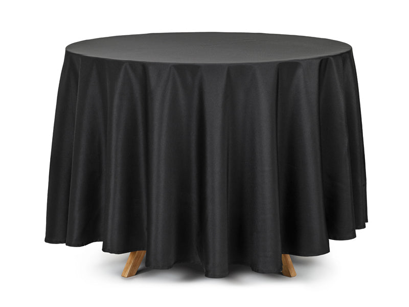 PartyDeco Tischdecke – Ø 230 cm, rund, Textil, schwarz