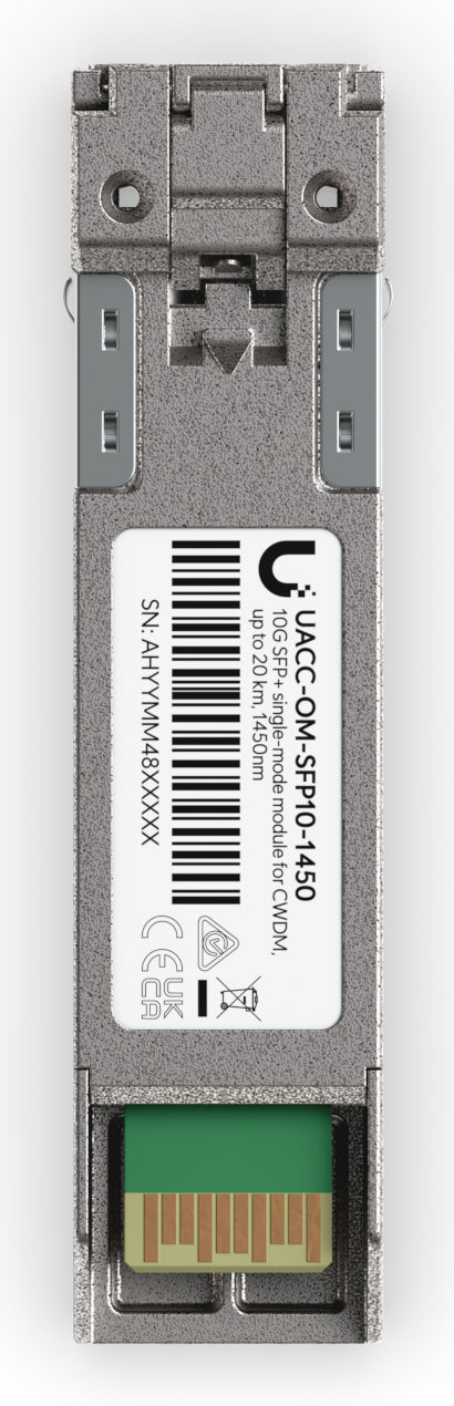 Ubiquiti SFP+ Transceiver – 11,3 Gbit/s, CWDM Single-Mode LC (UPC), 20 km, für SFP+ Ports, 1er-Pack