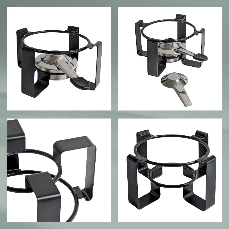 Kela Fondue-Set – Ø 20 cm, Edelstahl, für Fondue Bourguignonne, Glaskeramik, Schwarz, 6 Personen, 16 Teile