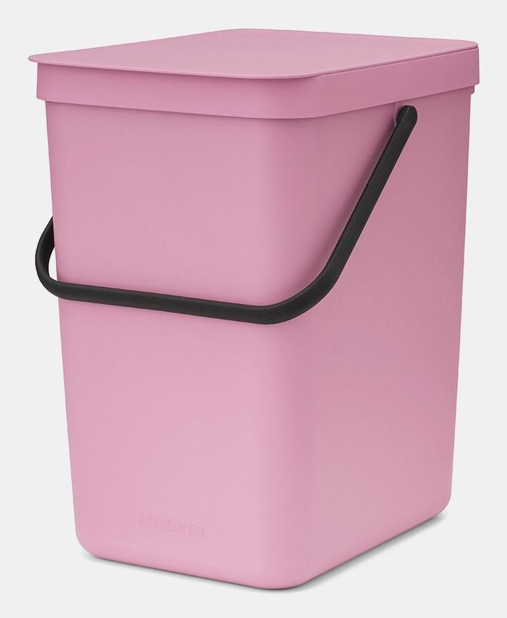 Brabantia Sort & Go Recyclingbehälter – 25 l – Kunststoff, rechteckig – rosa