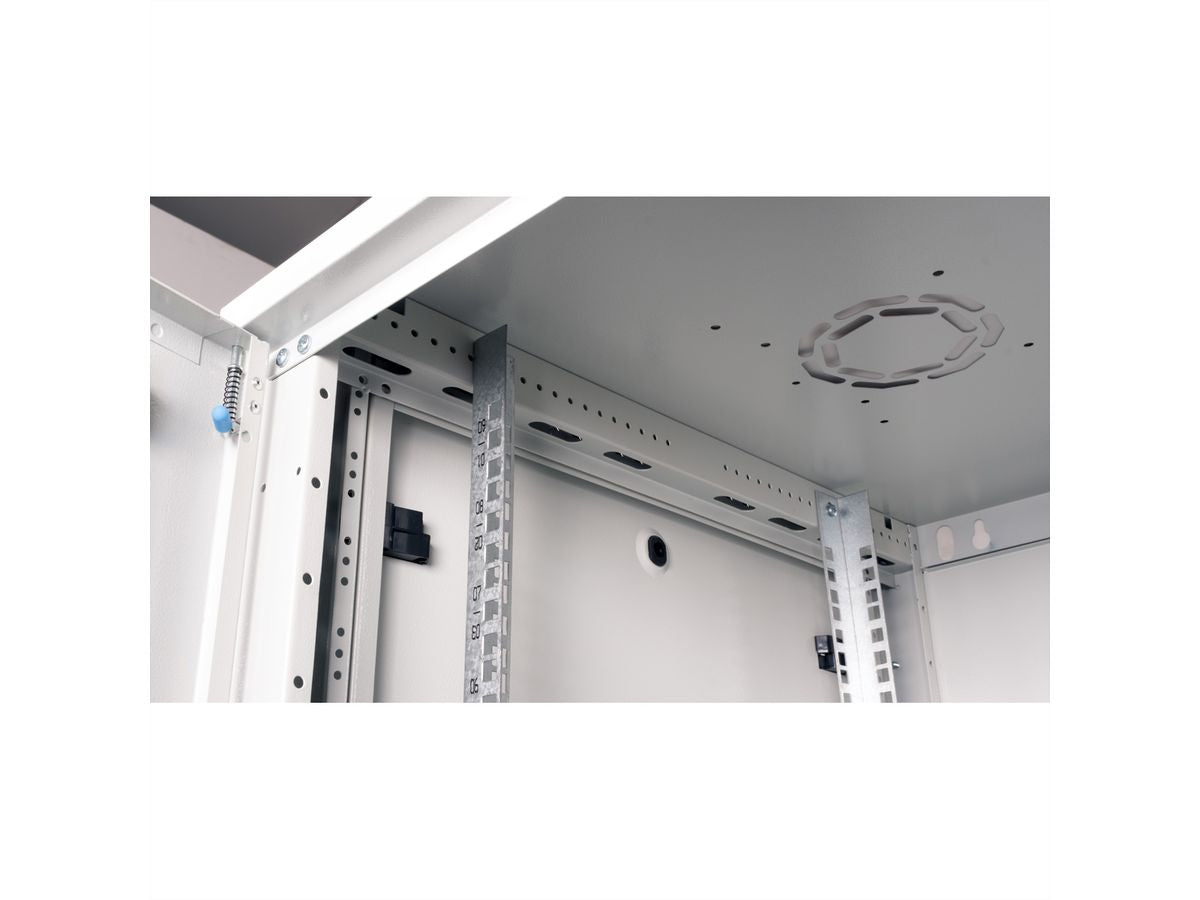 ROLINE Basic Plus – 19" Wandverteiler 9U, IP20, abschliessbar, 600 × 600 × 512 mm, lichtgrau