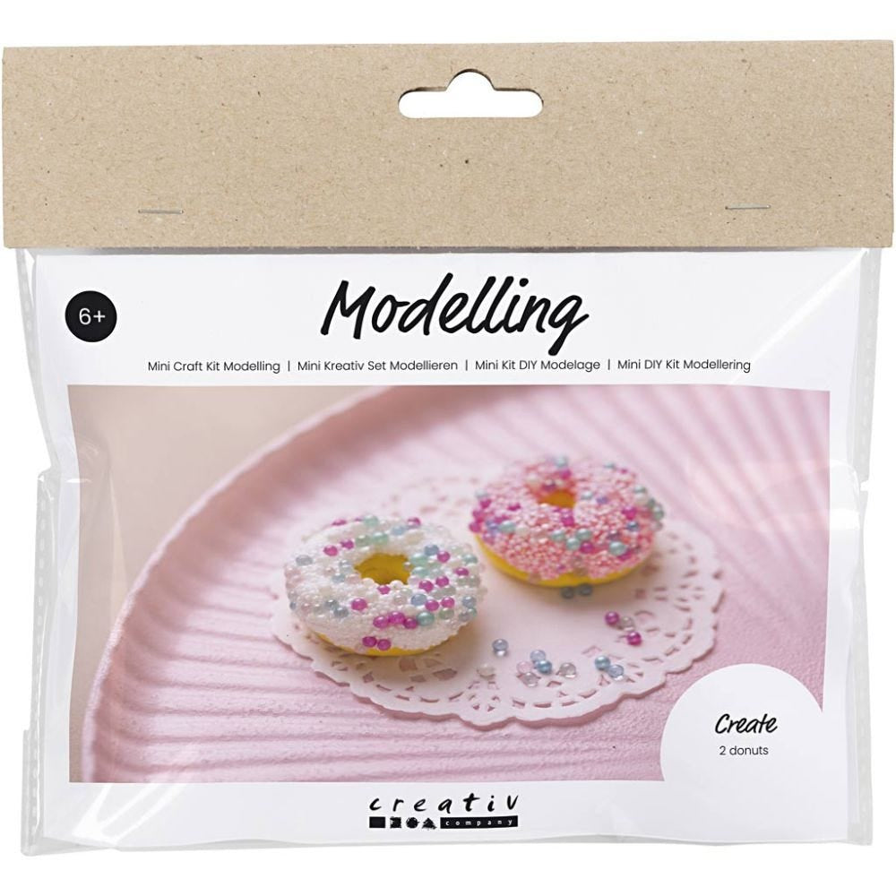 Creativ Company Knete-/Modelliermasse-Set – Donuts – lufthärtend – ab 6 Jahren