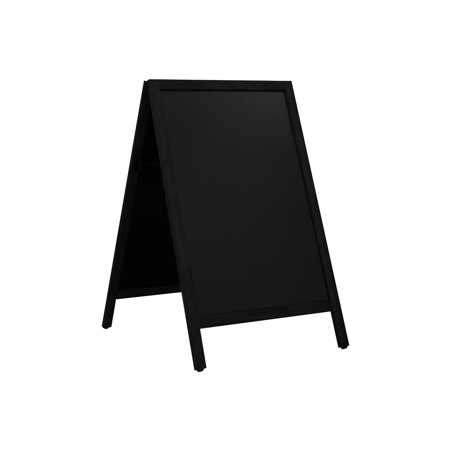 Europel Kundenstopper – 660 × 1'040 mm – Kieferholzrahmen, Melamin, schwarz – doppelseitig, für Kreidemarker
