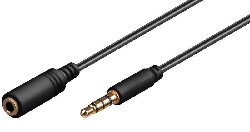 Microconnect 3,5-mm-Klinken-Verlängerung – Stecker zu Buchse – 2 m, Schwarz