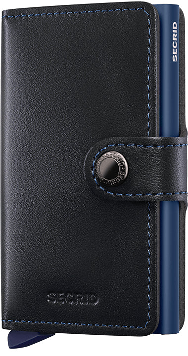 Secrid Miniwallet (Kartenetui) – RFID-Schutz, 10 Karten – 65 × 21 × 102 mm – Leder – Original Black Navy
