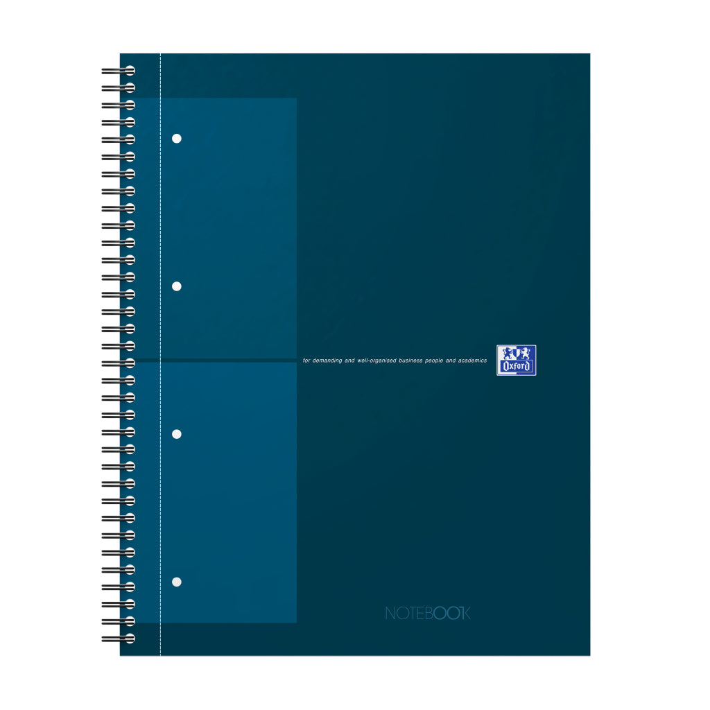 Oxford Collegeblock – A4+ – Doppelspirale, mikroperforiert, Hardcover, Kopfzeile – Petrol