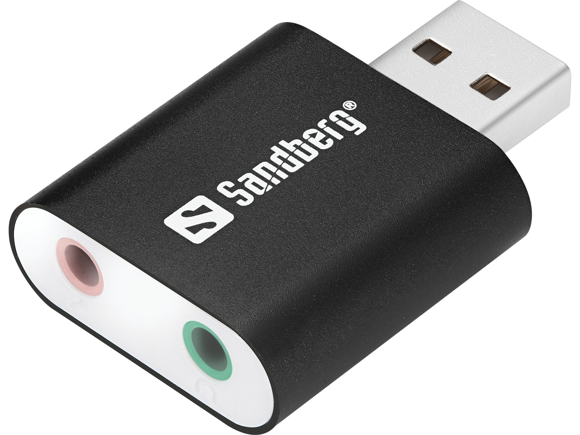Sandberg USB-Audio-Adapter USB zu Kopfhörer/Mikrofon – Stereo (2,0 Kanäle), 1× Kopfhörer, Mikrofon-Eingang