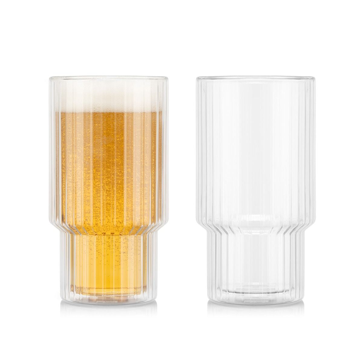Bodum Navalia Doppelwandglas – 0,50 l, Borosilikatglas, transparent, doppelwandig, 2 Stück