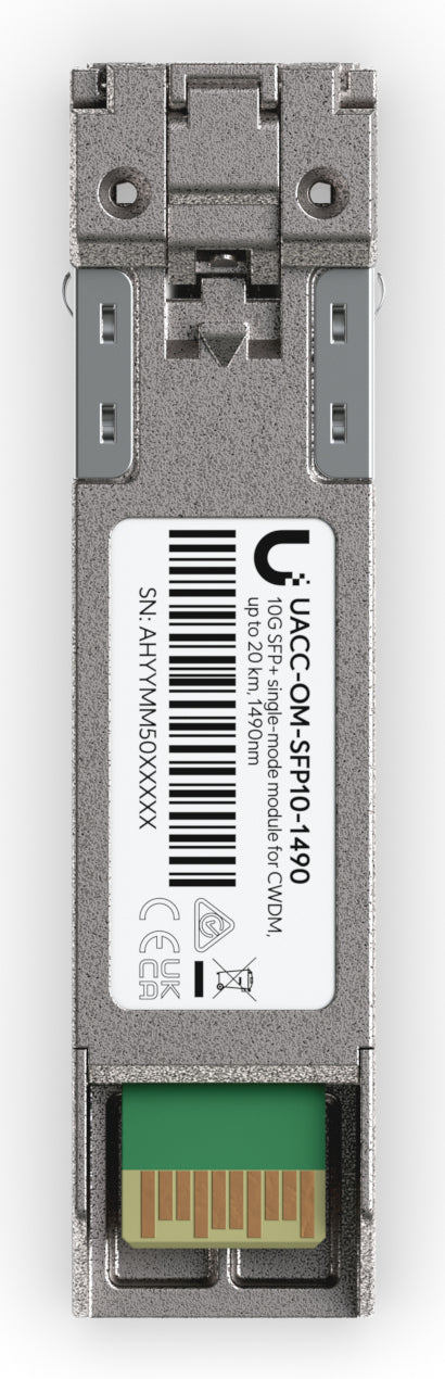 Ubiquiti SFP-Transceiver – SFP+, 11,3 Gbit/s, Singlemode, 1490 nm, 20 km, LC (UPC), CWDM – Braun/Grau