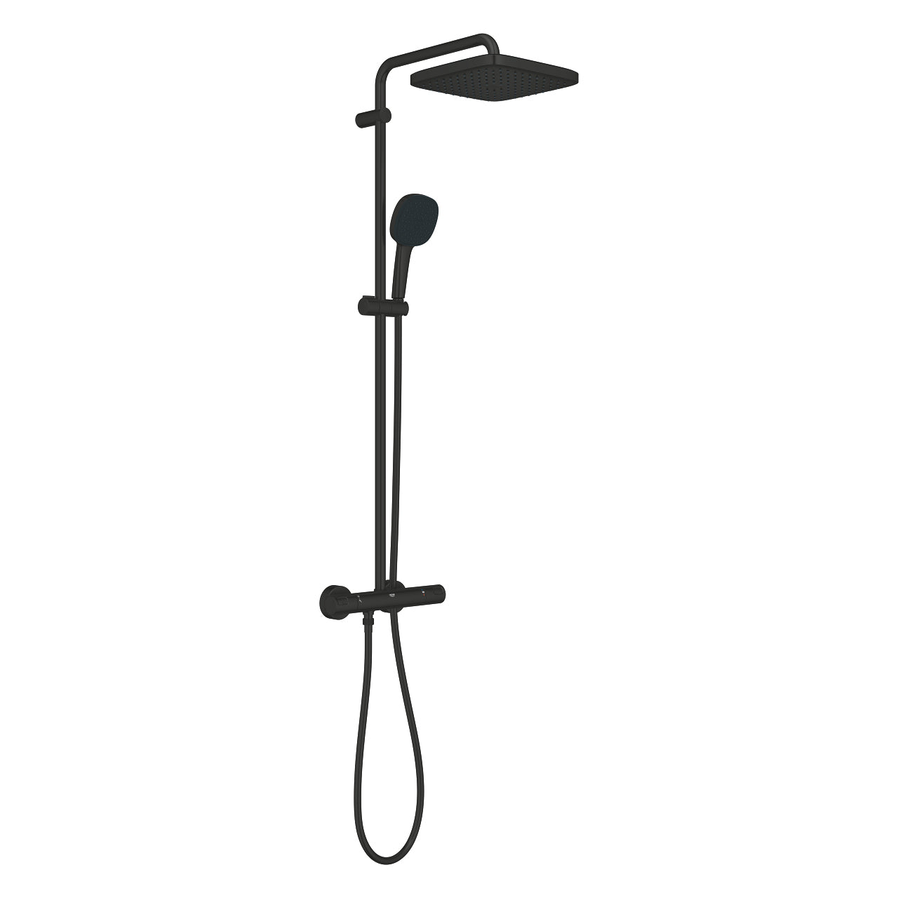 GROHE Duschsystem Vitalio – 113,2 cm, Messing, Aufputz-Thermostat, Schwarz