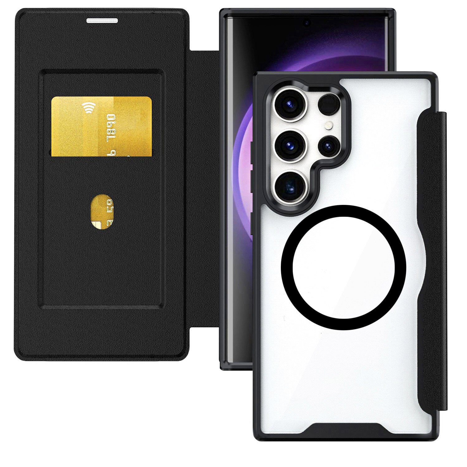 4smarts Urban Pro Folio – für Samsung Galaxy S26 Ultra, MagSafe, mit Kartenfach, PU, Schwarz