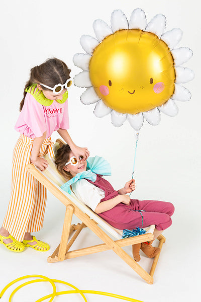 PartyDeco Folienballon Sonne – Ø 90 cm – Folie, Gelb
