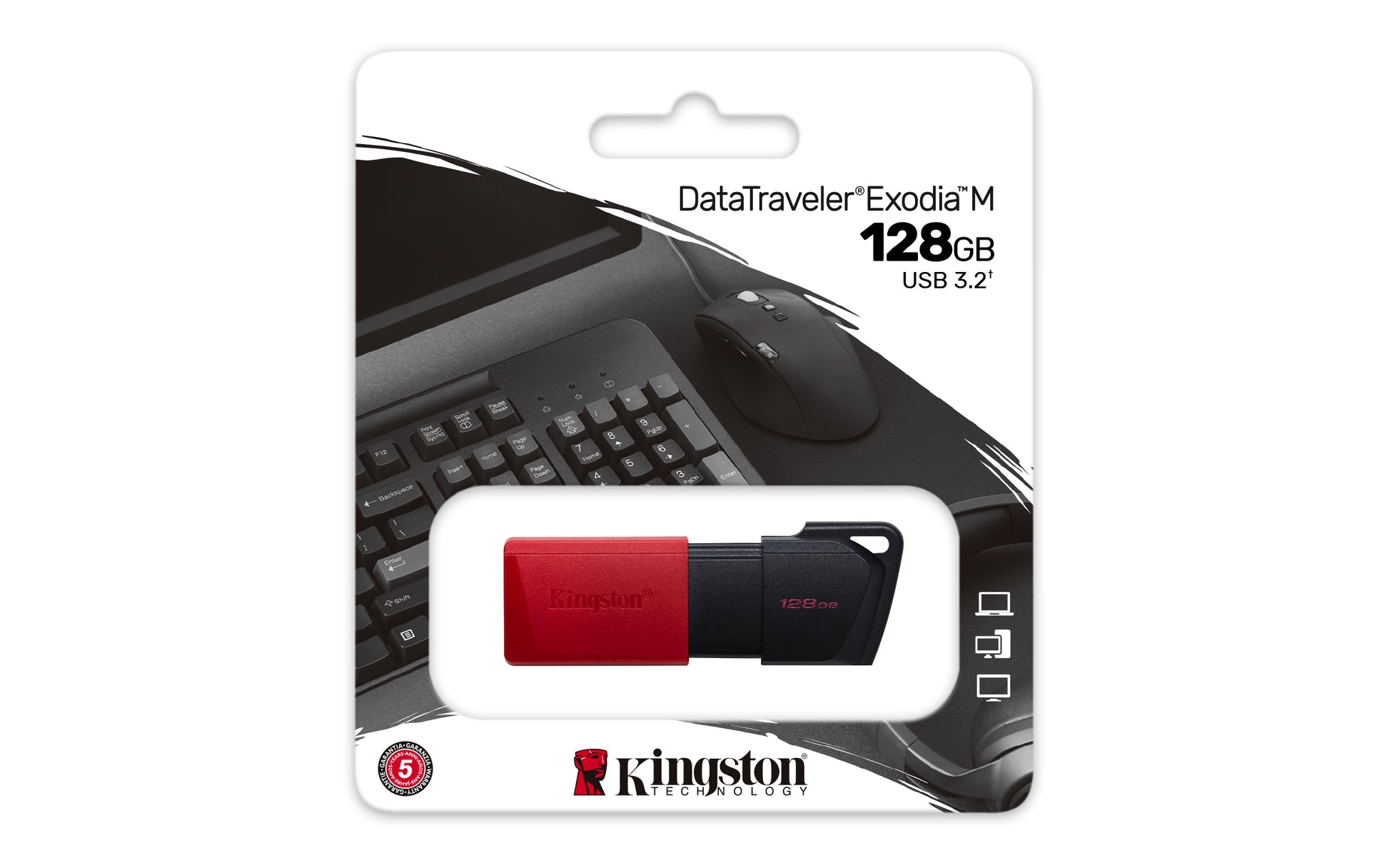 Kingston Technology Kingston DT Exodia M USB-Stick – 128 GB, USB 3.2 Gen 1, Schwarz/Rot