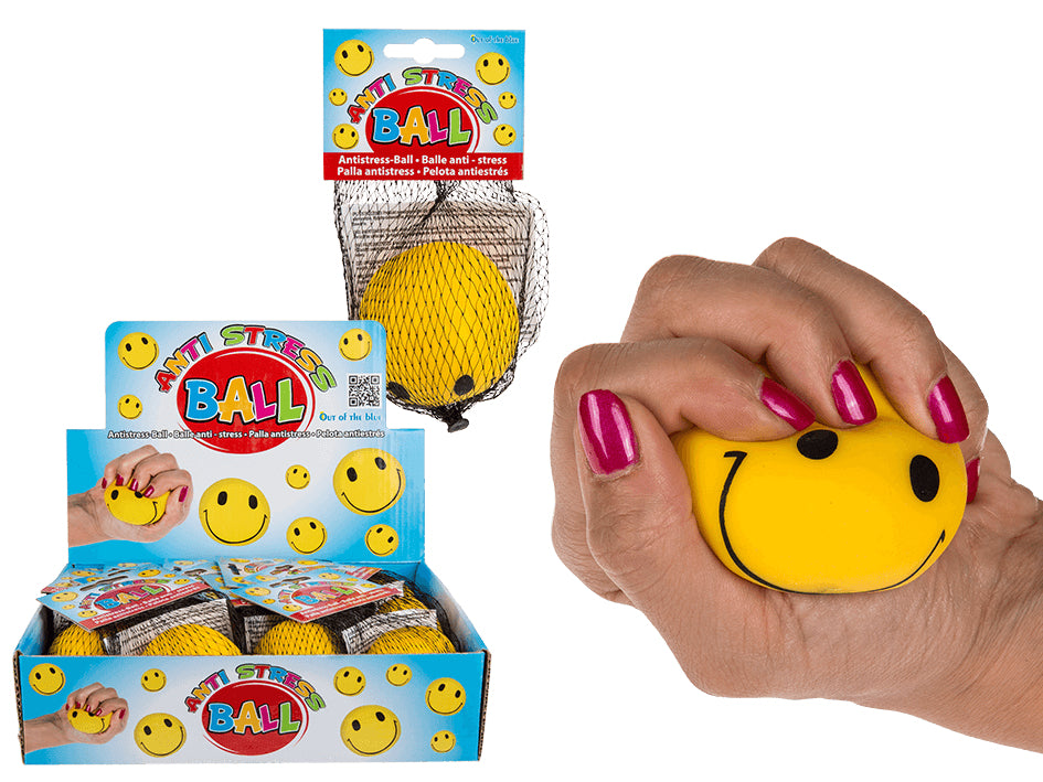 Out of the Blue Stressball The Happy One – Ø 6 cm, gelb, mit EVA-Füllung