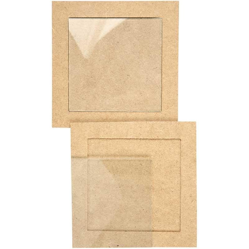 Creativ Company Untersetzer 23607 – 6er Set, 15 × 15 × 0,5 cm, MDF/Glas, Transparent