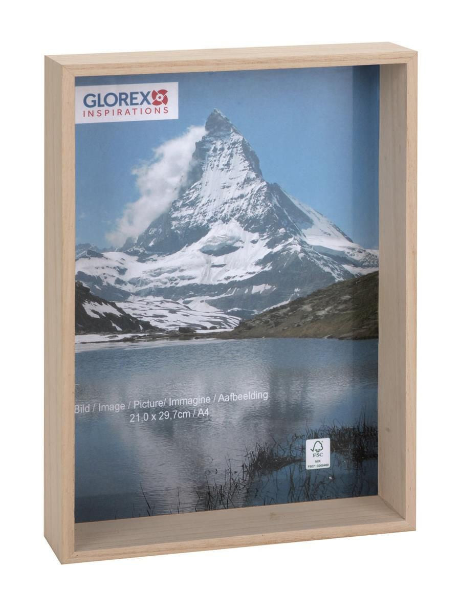 GLOREX Bilderrahmen – für 21 × 29,7 cm – Holz, natur