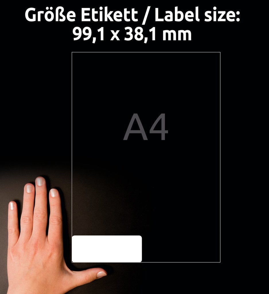 Avery Adressetiketten, 99,1 mm × 38,1 mm, weiss, Papier, permanent, 100 Blätter (1'400 Etiketten)