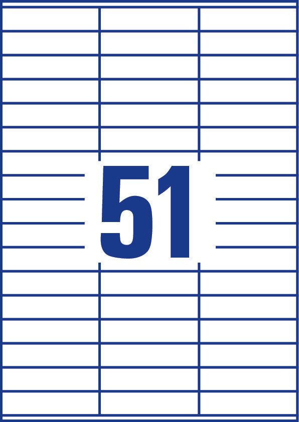 Avery Zweckform – Haftetiketten 3420, 70 mm × 17 mm, weiss, Papier, permanent, 5100 Stk.