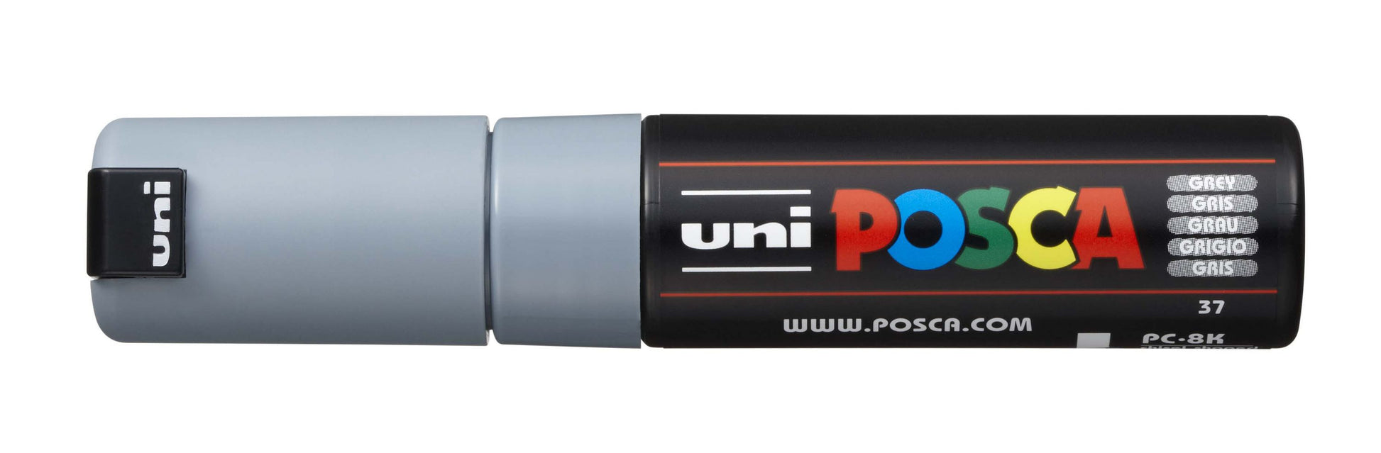 Uni-Ball Kreidemarker – Keilspitze, 8 mm – Grau