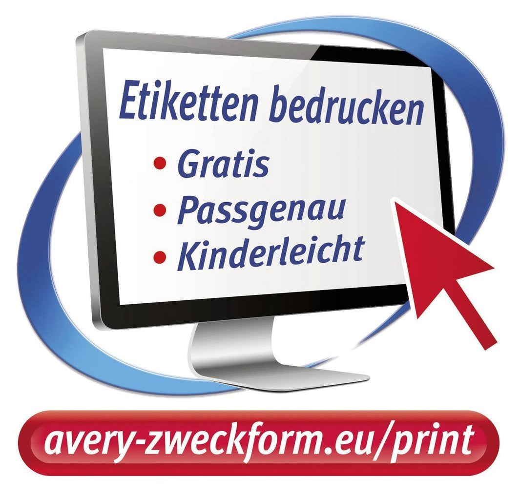 Avery Zweckform Schmucketiketten – Papier, hochglänzend, 320 Stk, 40 Bogen, 99,1×67,7 mm, abgerundete Ecken
