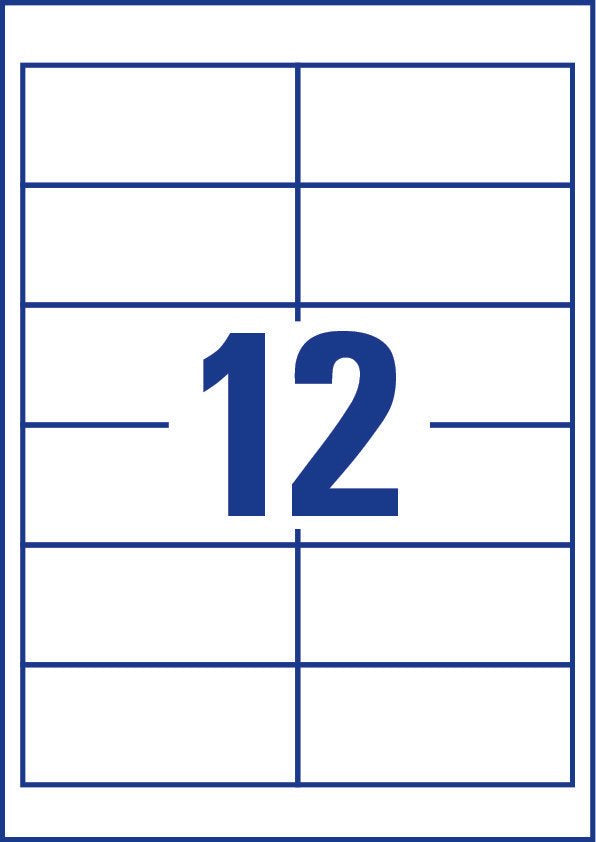 AVERY Zweckform Haftetiketten – rechteckig 97 × 42,3 mm, permanent, weiss, A4, 100 Blatt (1'200 Stk.)