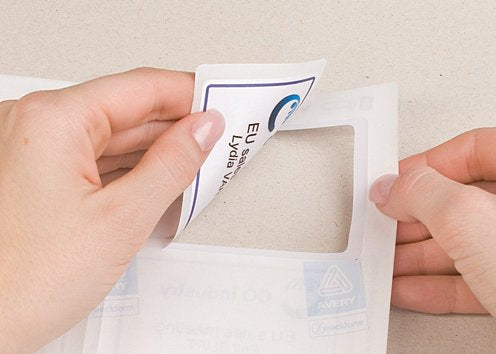 Avery Textiletiketten, 80 mm × 50 mm, weiss, Textil, selbstklebend, 20 Blatt (200 Etiketten)