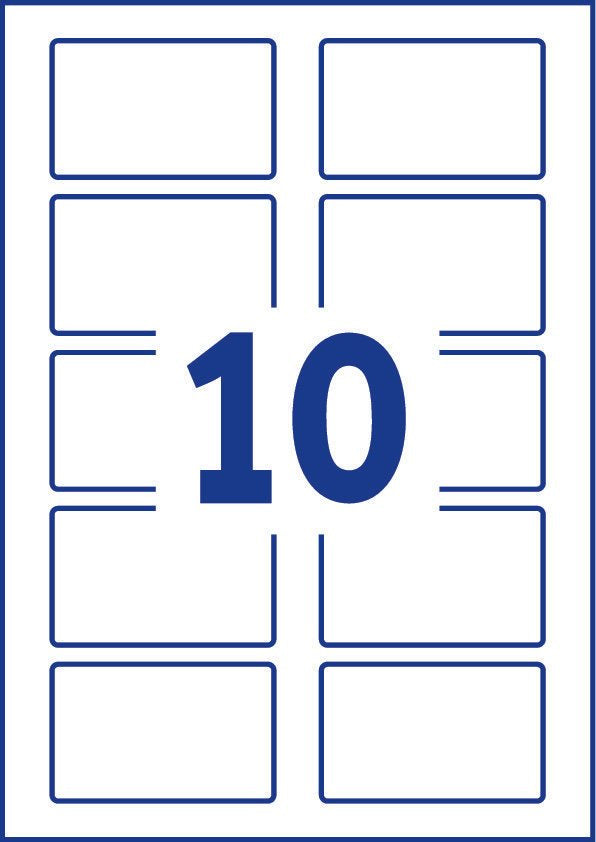 Avery Textiletiketten, 80 mm × 50 mm, weiss, Textil, selbstklebend, 20 Blatt (200 Etiketten)