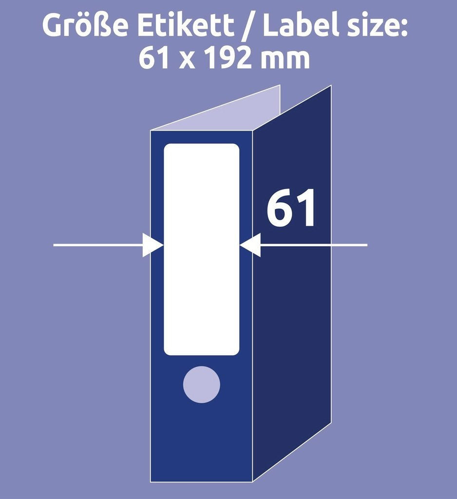 AVERY Zweckform Ordnerrücken-Etiketten – 61 × 192 mm, 120 Stk, 30 Bogen