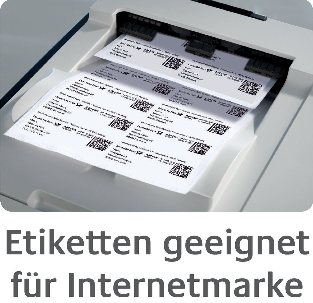 Avery Bogenetiketten, 64 mm × 38 mm, transparent, Folie, permanent, 25 Blatt (525 Etiketten)