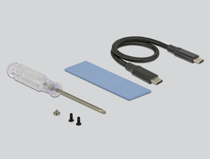 DeLOCK 42600 – 1-Bay M.2 Gehäuse – USB 3.2 Gen 2 (10 Gbit/s), NVMe, für M.2 2230/2242/2260/2280 (Key M)