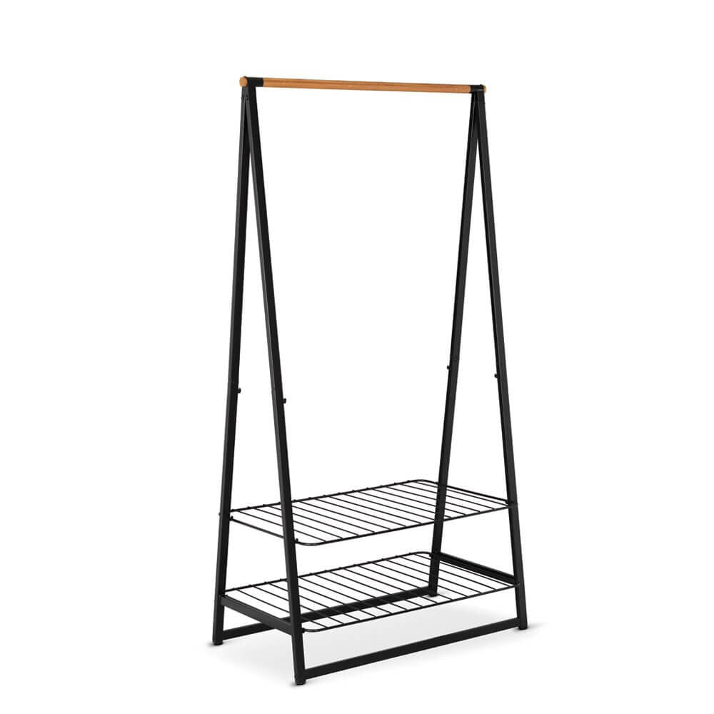 Brabantia Garderobenständer – Metall/Bambus – Schwarz – 1'900 mm