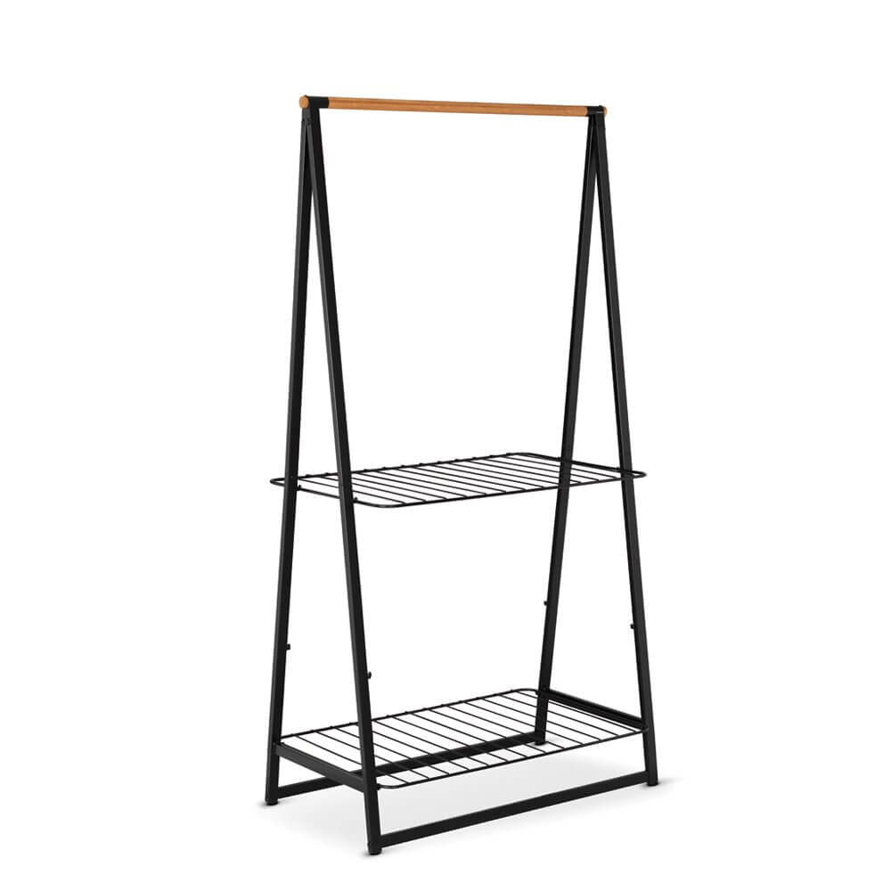 Brabantia Garderobenständer – Metall/Bambus – Schwarz – 1'900 mm