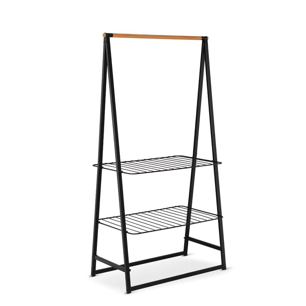 Brabantia Garderobenständer – Metall/Bambus – Schwarz – 1'900 mm