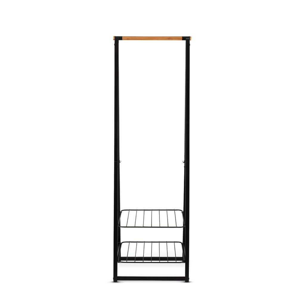 Brabantia Garderobenständer – Stahl/Bambus, Schwarz, 60 × 57 × 190 cm