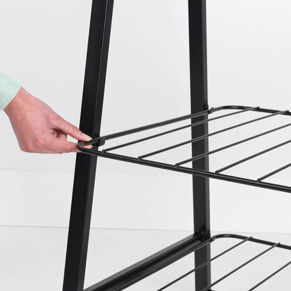 Brabantia Garderobenständer – Stahl/Bambus, Schwarz, 60 × 57 × 190 cm