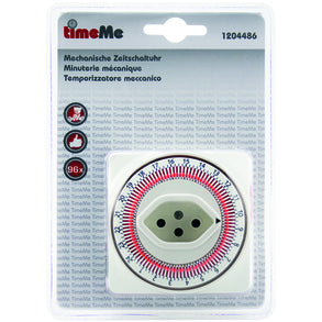Steffen Mechanische Zeitschaltuhr (DIN-Schiene) – Tages-Timer, 24 h, IP20, 230 V, 15 min – Weiss – 1204486