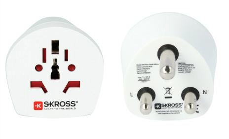 Skross Reiseadapter – von Universal zu Typ M – geerdet – weiss