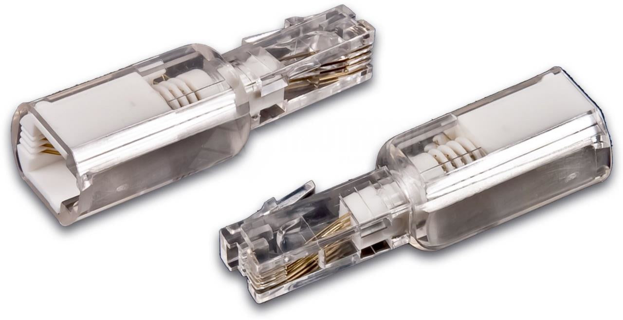 Wirewin Kabeladapter RJ-10 zu RJ-10 – für Telefonhörer – Transparent