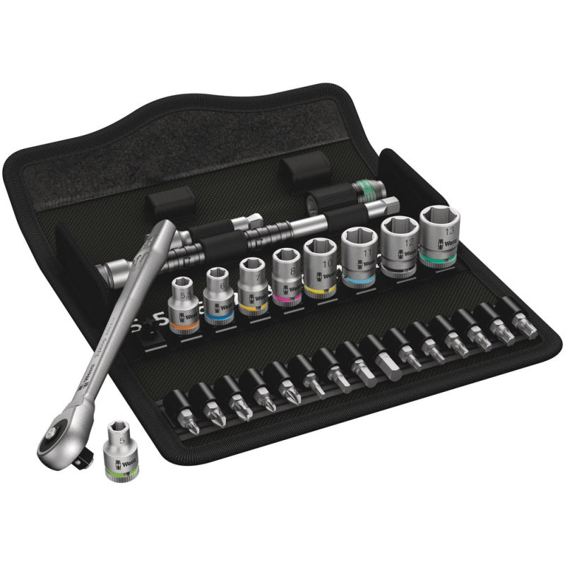 Wera Zyklop Metal – Knarrensatz 1/4", 28-teilig, 5,5–13 mm, Box, 8100 SA 7