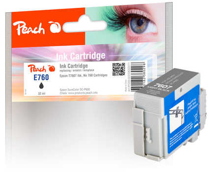 Peach T7607 Foto-Schwarz Tintenpatrone (Kompatibel) – 32 ml – für Epson SureColor SCP 600