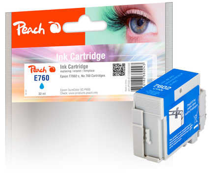 Peach T7602 Cyan Tintenpatrone (Kompatibel) – 32 ml – für Epson SureColor SCP 600