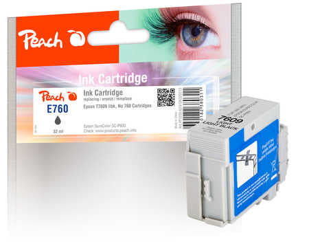 Peach T7609 Light-Schwarz Tintenpatrone (Kompatibel) – 32 ml – für Epson SureColor SCP 600